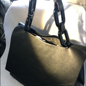 Black leather bag